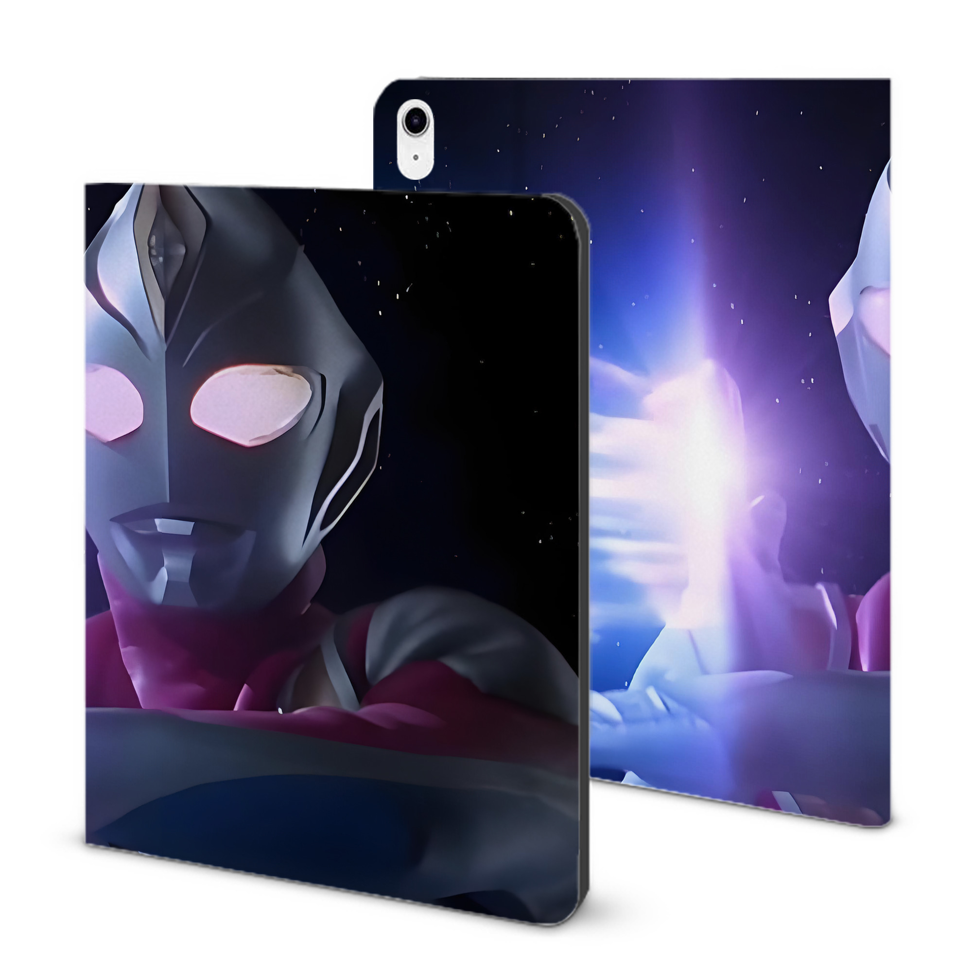 （画像用） ウルトラマン Ultraman IPad ケース ブック型 PUレザー TPU 耐衝撃 軽量 薄型 ペン収納なし 全面保護 IPad 各モデル対応